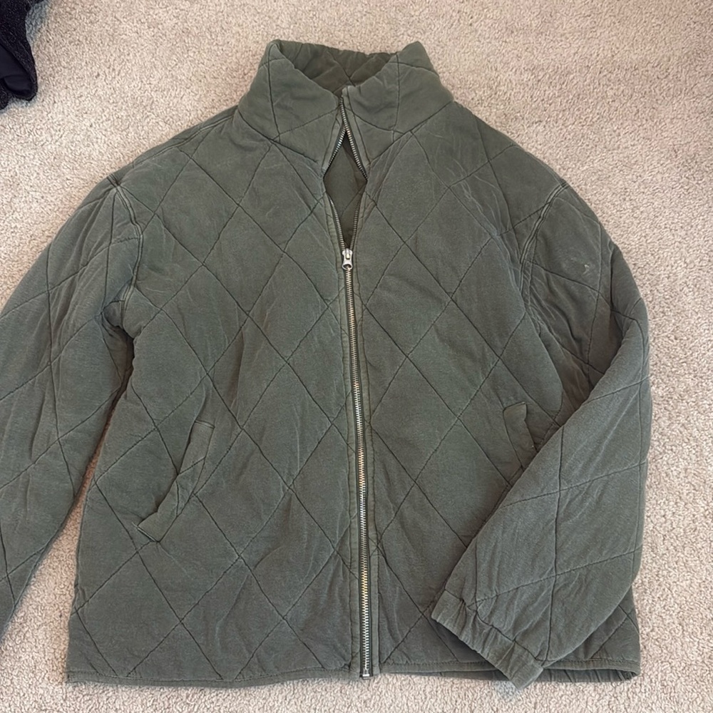 Army green zip up jacket